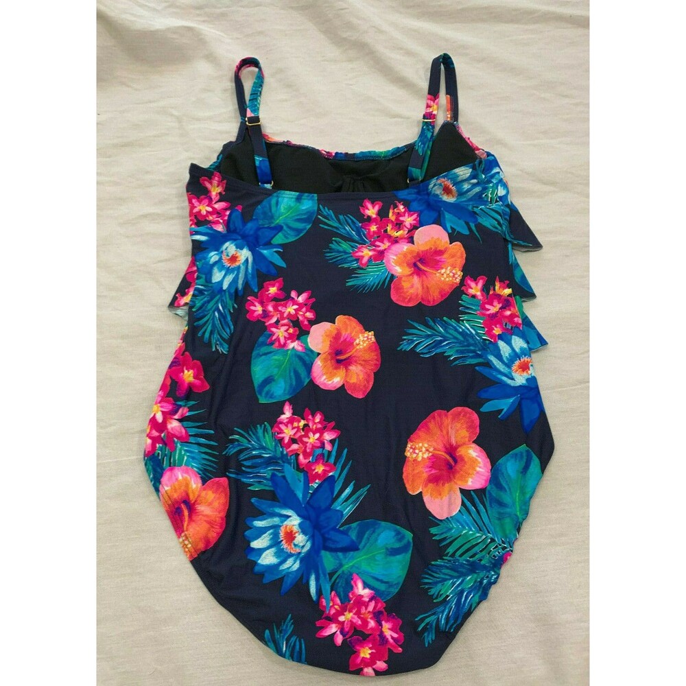 COCO REEF WOMENS RUFFLE UNDERWIRE SWIMSUIT ONE PIECE SIZE 10/34C - Picture 2 of 3
